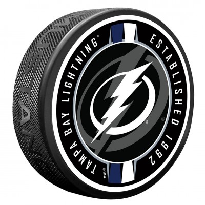 Tampa Bay Lightning Ribbon Hockey Puck