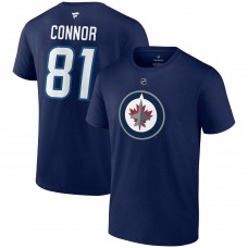 Футболка Winnipeg Jets Kyle Connor Fanatics Navy Authentic Stack Name & Number