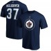 Футболка Winnipeg Jets Connor Hellebuyck Fanatics Navy Authentic Stack Name & Number
