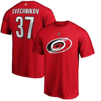 Футболка Carolina Hurricanes Andrei Svechnikov Fanatics Red Authentic Stack Name & Number