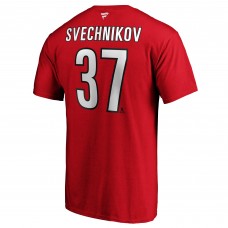 Футболка Carolina Hurricanes Andrei Svechnikov Fanatics Red Authentic Stack Name & Number