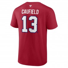 Футболка Montreal Canadiens Cole Caufield Fanatics Red Authentic Stack Name & Number