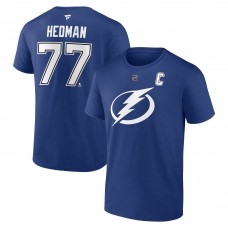 Футболка Tampa Bay Lightning Victor Hedman Fanatics Blue Authentic Stack Name & Number Футболка Tampa Bay Lightning Victor Hedman Fanatics Blue Authentic Stack Name & Number