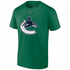 Vancouver Canucks Brock Boeser Fanatics Green Authentic Stack Name & Number T-Shirt