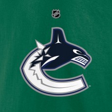Vancouver Canucks Brock Boeser Fanatics Green Authentic Stack Name & Number T-Shirt