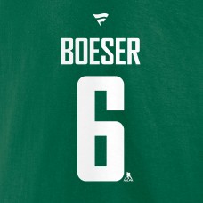 Vancouver Canucks Brock Boeser Fanatics Green Authentic Stack Name & Number T-Shirt