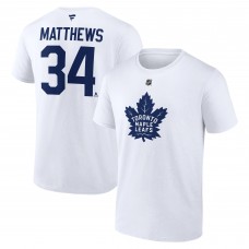 Футболка Toronto Maple Leafs Auston Matthews Fanatics White Authentic Stack Name & Number