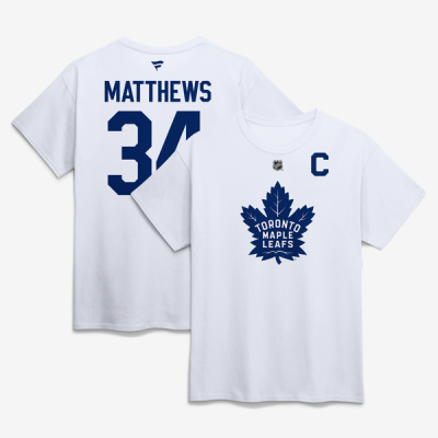 Футболка Auston Matthews Toronto Maple Leafs Fanatics Authentic Stack Name & Number - White