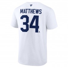 Футболка Toronto Maple Leafs Auston Matthews Fanatics White Authentic Stack Name & Number