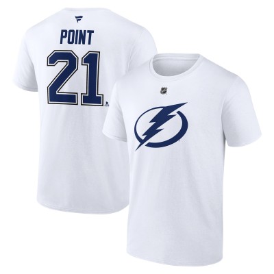 Футболка Tampa Bay Lightning Brayden Point Fanatics White Authentic Stack Name & Number
