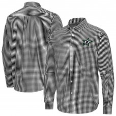 Dallas Stars Antigua Black Ellis Tri-Blend Long Sleeve Button-Down Shirt