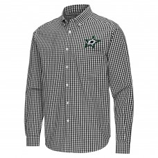 Dallas Stars Antigua Black Ellis Tri-Blend Long Sleeve Button-Down Shirt