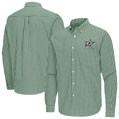 Dallas Stars Antigua Hunter Green Ellis Tri-Blend Long Sleeve Button-Down Shirt