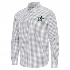 Dallas Stars Antigua Gray Ellis Tri-Blend Long Sleeve Button-Down Shirt