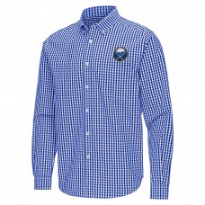 Buffalo Sabres Antigua Royal Ellis Tri-Blend Long Sleeve Button-Down Shirt