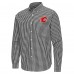 Calgary Flames Antigua Black Ellis Tri-Blend Long Sleeve Button-Down Shirt