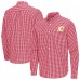 Calgary Flames Antigua Red Ellis Tri-Blend Long Sleeve Button-Down Shirt