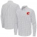 Calgary Flames Antigua Gray Ellis Tri-Blend Long Sleeve Button-Down Shirt