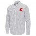 Calgary Flames Antigua Gray Ellis Tri-Blend Long Sleeve Button-Down Shirt