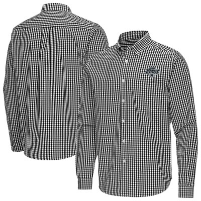 Los Angeles Kings Antigua Black Ellis Tri-Blend Long Sleeve Button-Down Shirt