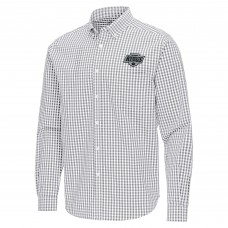 Los Angeles Kings Antigua Gray Ellis Tri-Blend Long Sleeve Button-Down Shirt