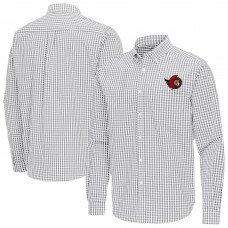 Ottawa Senators Antigua Gray Ellis Tri-Blend Long Sleeve Button-Down Shirt