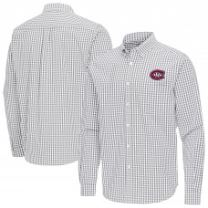 Montreal Canadiens Antigua Gray Ellis Tri-Blend Long Sleeve Button-Down Shirt