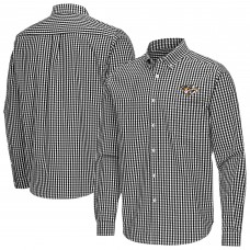Nashville Predators Antigua Black Ellis Tri-Blend Long Sleeve Button-Down Shirt