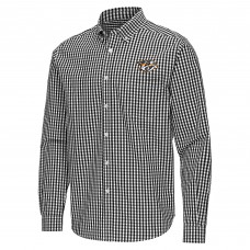 Nashville Predators Antigua Black Ellis Tri-Blend Long Sleeve Button-Down Shirt