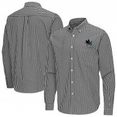San Jose Sharks Antigua Black Ellis Tri-Blend Long Sleeve Button-Down Shirt