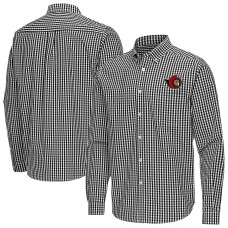 Ottawa Senators Antigua Black Ellis Tri-Blend Long Sleeve Button-Down Shirt