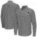 Vancouver Canucks Antigua Black Ellis Tri-Blend Long Sleeve Button-Down Shirt