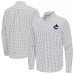 Vancouver Canucks Antigua Gray Ellis Tri-Blend Long Sleeve Button-Down Shirt