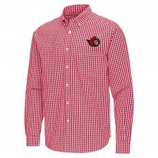 Ottawa Senators Antigua Red Ellis Tri-Blend Long Sleeve Button-Down Shirt