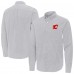 Calgary Flames Antigua Gray Porter Woven Tri-Blend Long Sleeve Button-Down Shirt