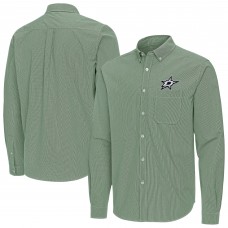 Dallas Stars Antigua Hunter Green Porter Woven Tri-Blend Long Sleeve Button-Down Shirt