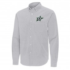 Dallas Stars Antigua Gray Porter Woven Tri-Blend Long Sleeve Button-Down Shirt