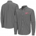 Detroit Red Wings Antigua Black Porter Woven Tri-Blend Long Sleeve Button-Down Shirt