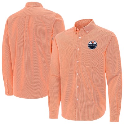 Рубашка Edmonton Oilers Antigua Orange Porter Woven Tri-Blend