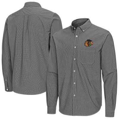 Рубашка Chicago Blackhawks Antigua Black Porter Woven Tri-Blend