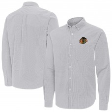 Рубашка Chicago Blackhawks Antigua Gray Porter Woven Tri-Blend