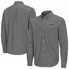 Los Angeles Kings Antigua Black Porter Woven Tri-Blend Long Sleeve Button-Down Shirt