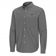 Los Angeles Kings Antigua Black Porter Woven Tri-Blend Long Sleeve Button-Down Shirt