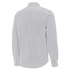 Los Angeles Kings Antigua Gray Porter Woven Tri-Blend Long Sleeve Button-Down Shirt