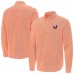 New York Islanders Antigua Orange Porter Woven Tri-Blend Long Sleeve Button-Down Shirt New York Islanders Antigua Orange Porter Woven Tri-Blend Long Sleeve Button-Down Shirt