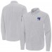 New York Rangers Antigua Gray Porter Woven Tri-Blend Long Sleeve Button-Down Shirt