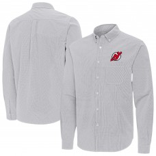 Рубашка New Jersey Devils Antigua Gray Porter Woven Tri-Blend