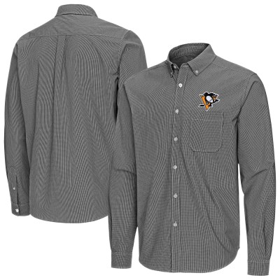 Рубашка Pittsburgh Penguins Antigua Black Porter Woven Tri-Blend