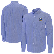 Buffalo Sabres Antigua Royal Porter Woven Tri-Blend Long Sleeve Button-Down Shirt