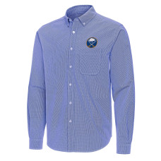 Buffalo Sabres Antigua Royal Porter Woven Tri-Blend Long Sleeve Button-Down Shirt